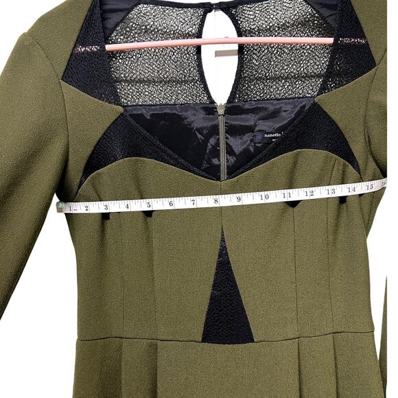 Runway Ultra Ray Crepe Transporter Nanette Lepore Dress in Olive - Picture 6 of 9